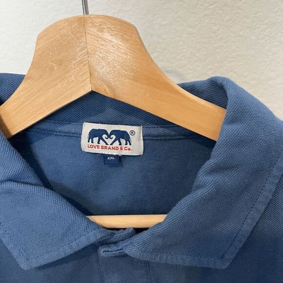 Love Brand & Co. Deep Blue Pensacola Short Sleeve Polo Shirt Men's Size XXL - Picture 5 of 7